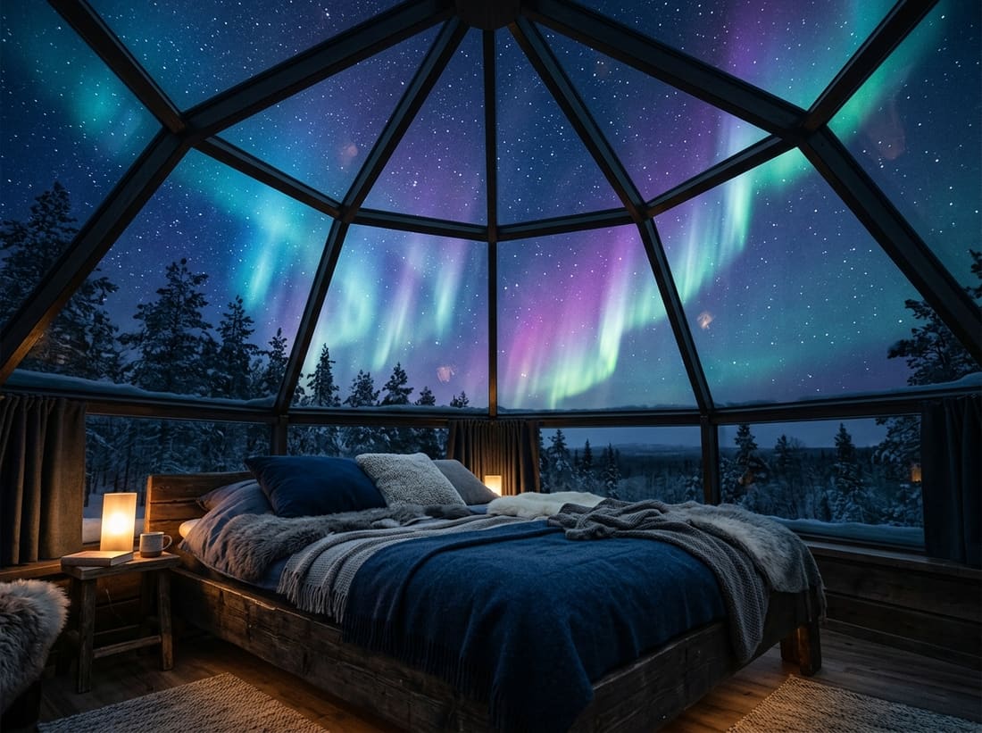 Nuit en igloo de verre