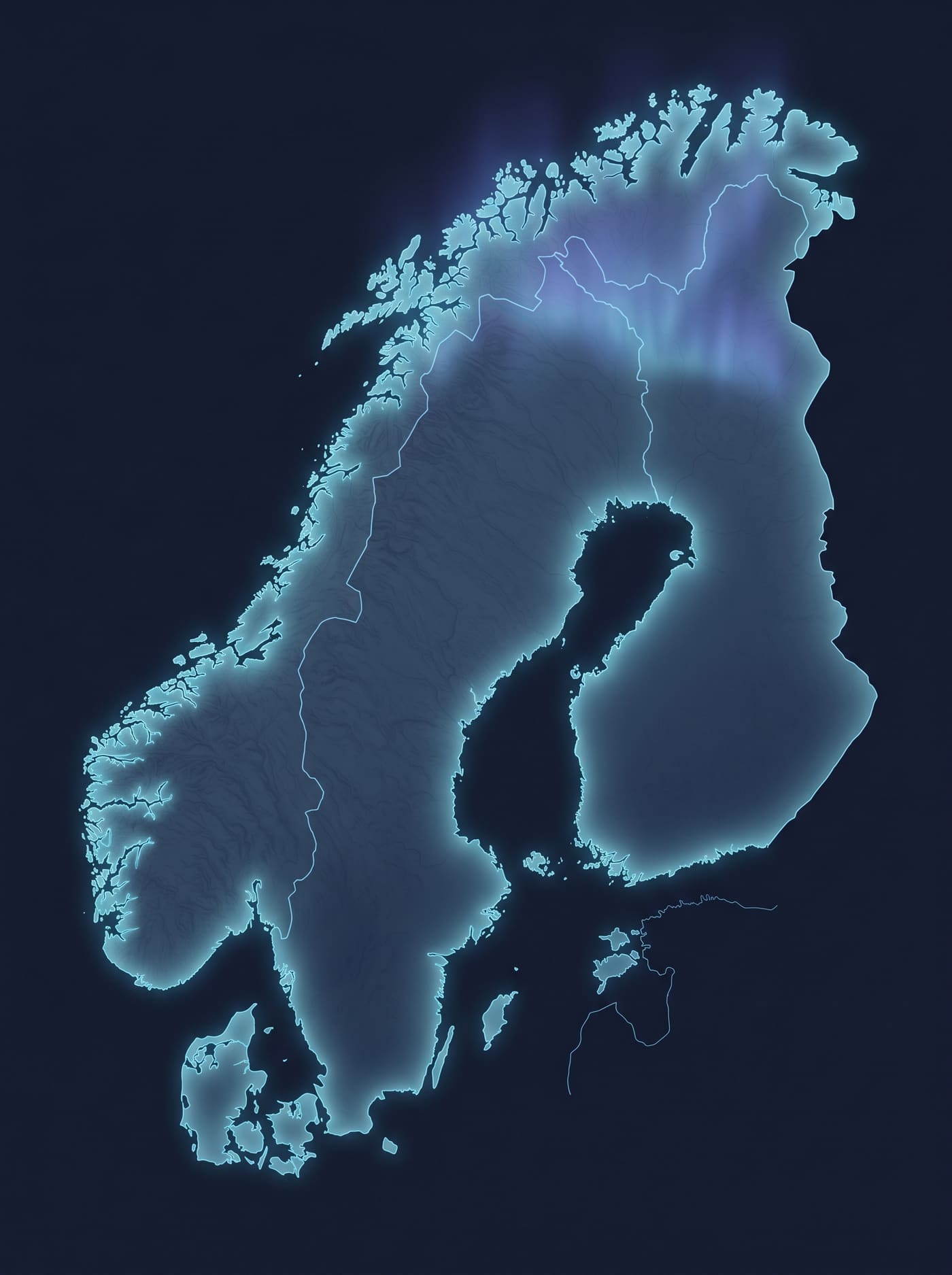 Carte de la Laponie en Finlande, Suède et Norvège